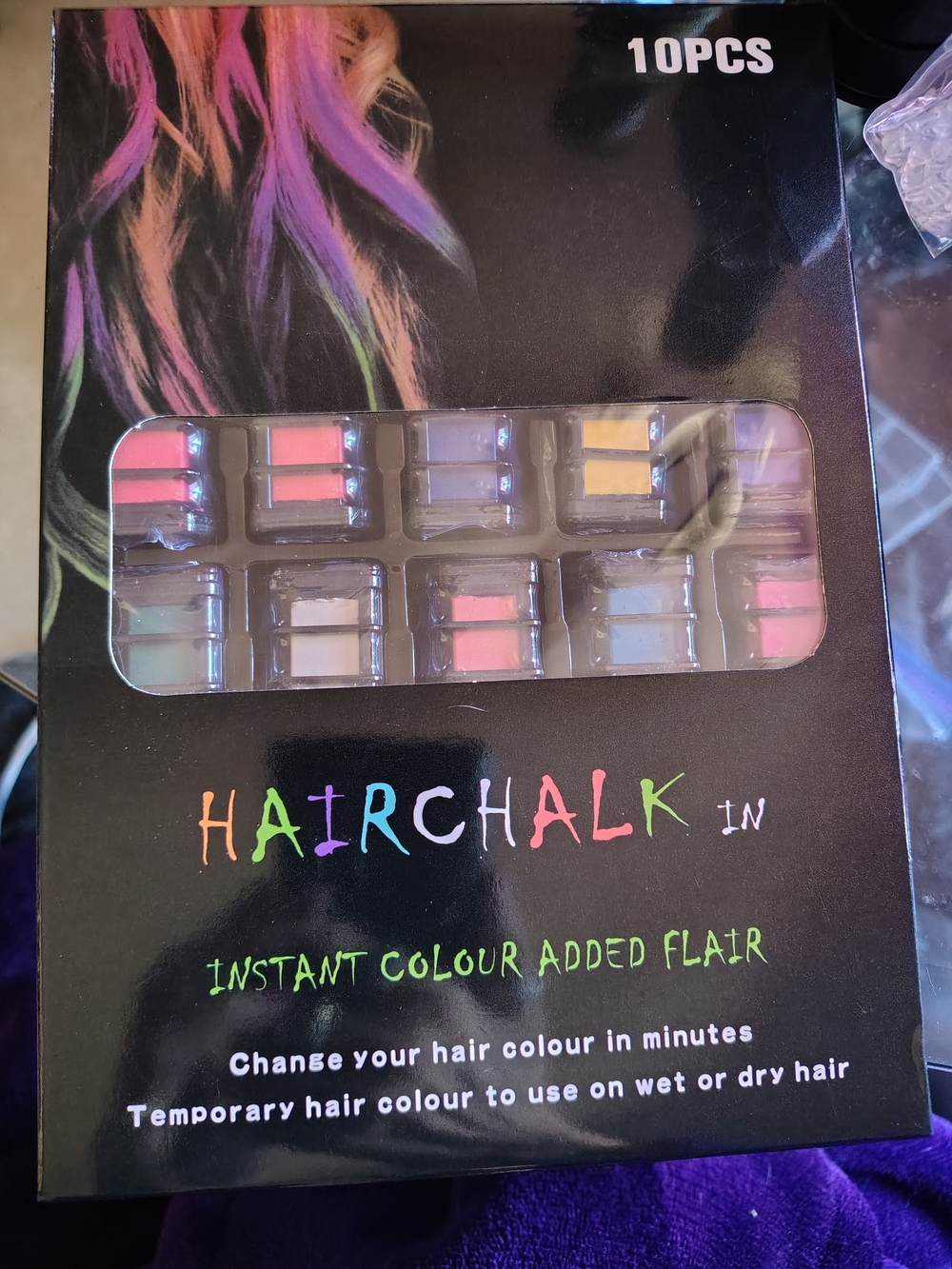 Perfect For Halloween 10-Piece Temporary Hair Chalk Set  Instant Washable Color